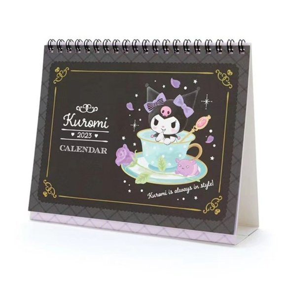 SANRIO KUROMI CALENDAR 2023 Desk or Wall Monthly Pages with Stickers - Picture 1 of 4